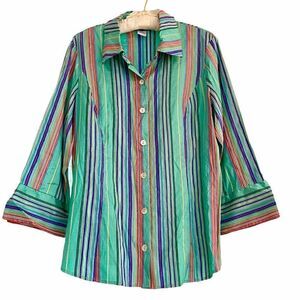 Vintage Austin Reed Rainbow Silk Blouse Pride 12